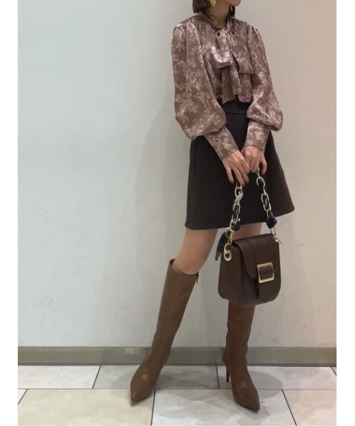 rienda（リエンダ）の「ボウタイパフスリーブブラウス（シャツ/ブラウス・レディース・ダークパープル/ブラウン系その他/グリーン系その他・FREE）」の15枚目の写真