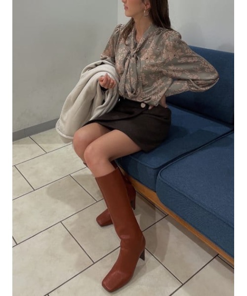 rienda（リエンダ）の「ボウタイパフスリーブブラウス（シャツ/ブラウス・レディース・ダークパープル/ブラウン系その他/グリーン系その他・FREE）」の17枚目の写真