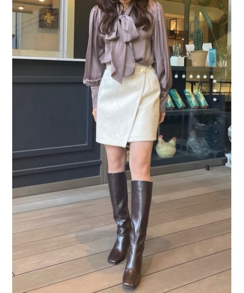 rienda（リエンダ）の「ボウタイパフスリーブブラウス（シャツ/ブラウス・レディース・ダークパープル/ブラウン系その他/グリーン系その他・FREE）」の21枚目の写真