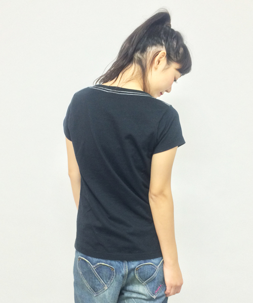 X-girl（エックスガール）の「BOX LOGO S/S TEE（Tシャツ/カットソー・レディース・ホワイト/ブラック・1/2）」の7枚目の写真