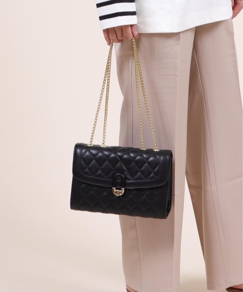 BASE（ベース）の「レディースキルティングチェーンショルダーバッグ（ショルダーバッグ・レディース・ブラック/ブルー/アイボリー/ベージュ/ブルー系その他/ホワイト系その他・FREE）」の2枚目の写真