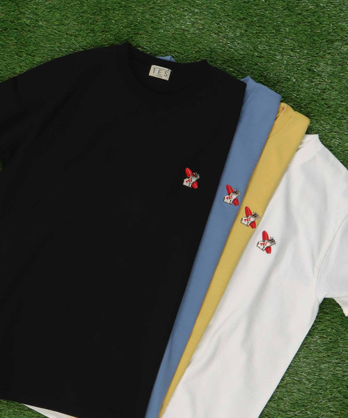 The Endless Summer(エンドレスサマー)の「TES BUHI CAFE EMB T-SHIRT / Tシャツ(Tシャツ/カットソー)」|ブラック