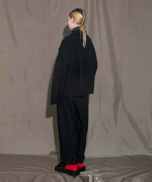 my beautiful landlet（マイビューティフルランドレット）の「【my beautiful landlet】 twill wrinkle wide blouson（ブルゾン・メンズ・ブラック/ネイビー/キナリ・2/1）」の9枚目の写真