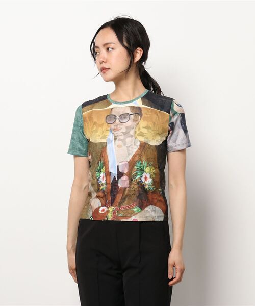 Desigual(デシグアル)の「Gauguin Patchwork Art T-shirt / ゴーギャン パッチワークアート ティー(Tシャツ/カットソー・レディース・グリーン・XS/L/S/XL/M)」の5枚目の写真