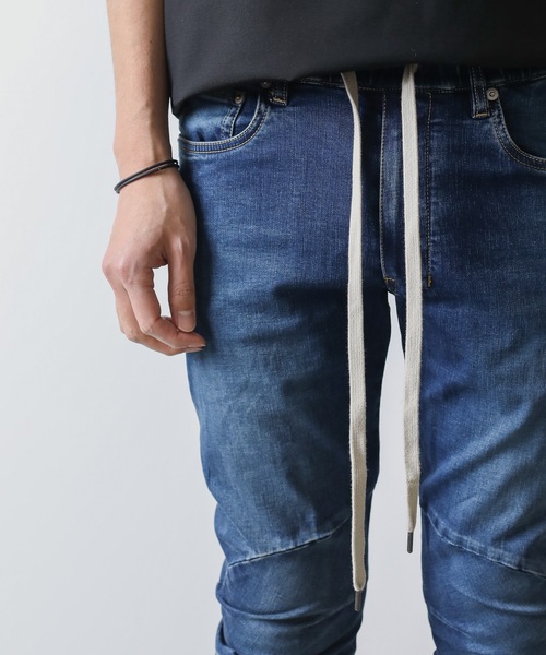 最新 在庫なしSTRETCH DENIM BIKERS EASY PANTS ATTACHMENT（アタッチメント）の「ストレッチデニム イージー