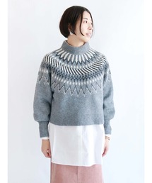 Lugnoncure | 求心柄ショート丈ニット(ニット/セーター)