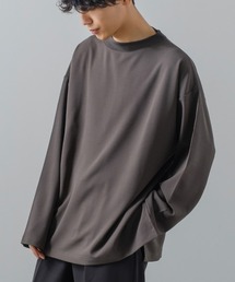 improves | カットジョーゼット オーバーサイズ モックネック ロンT セットアップ対応(Tシャツ/カットソー)