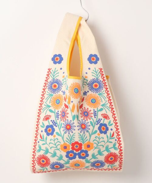 チチカカ（チチカカ）の「フラワー刺繍風プリントマルシェバッグ（トートバッグ・レディース・ダークブラウン/ベージュ・FREE）」の17枚目の写真