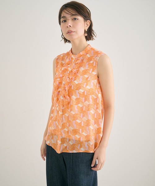 ANAYI（アナイ）の「キカプリントフリルスタンド　ブラウス（シャツ/ブラウス・レディース・オレンジ・38）」の14枚目の写真