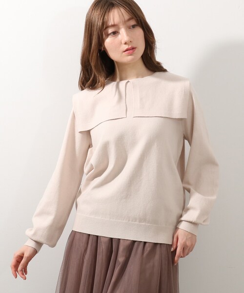 DRESKIP(ドレスキップ)の「◆ビッグカラーニット(ニット/セーター・レディース・ブラック/ナチュラル・02/03)」の15枚目の写真