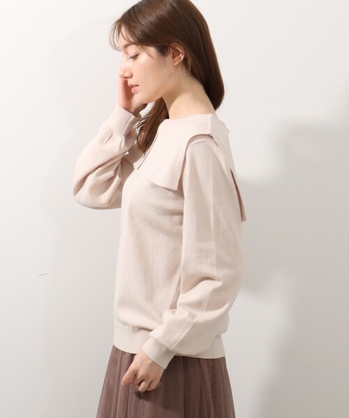 DRESKIP(ドレスキップ)の「◆ビッグカラーニット(ニット/セーター・レディース・ブラック/ナチュラル・02/03)」の16枚目の写真