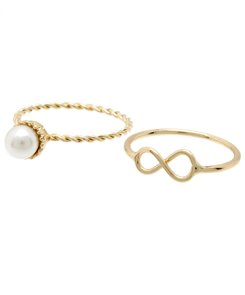 WEGO(ウィゴー)の「WEGO/パールリング(4set)(リング・レディース・シルバー/ゴールド・FREE)」の4枚目の写真