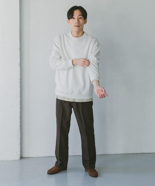 URBAN RESEARCH DOORS（アーバンリサーチドアーズ）の「シャイン裏毛クルーネックプルオーバー（Tシャツ/カットソー・メンズ・ベージュ/オフホワイト/ブルー/チャコールグレー・42/38/40）」の11枚目の写真