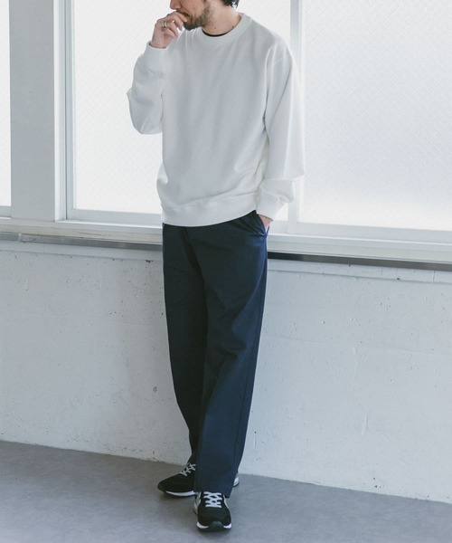 URBAN RESEARCH DOORS（アーバンリサーチドアーズ）の「シャイン裏毛クルーネックプルオーバー（Tシャツ/カットソー・メンズ・ベージュ/オフホワイト/ブルー/チャコールグレー・42/38/40）」の19枚目の写真