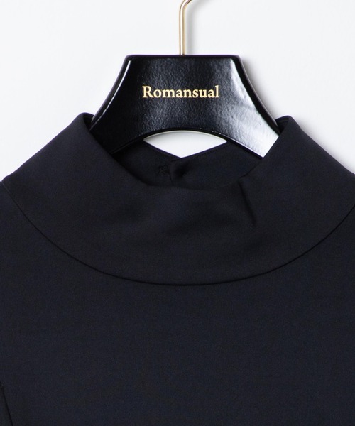 Romansual（ロマンシュアル）の「Romansual/バックオープンフレアワンピース（ワンピース・レディース・ブラック/ベージュ・FREE）」の9枚目の写真