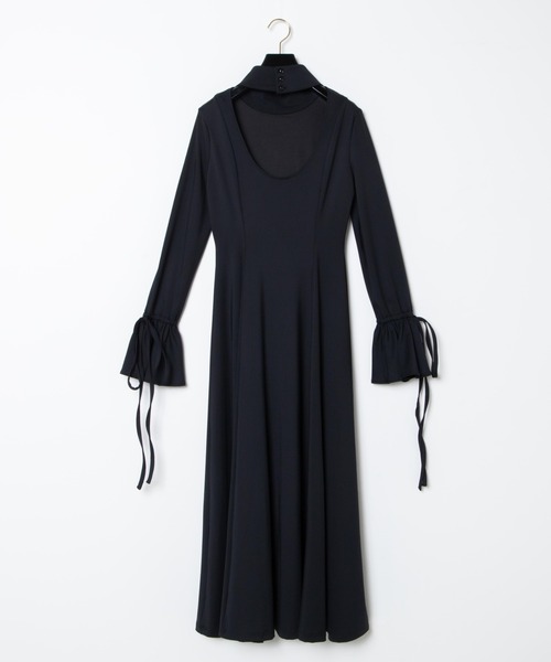 Romansual（ロマンシュアル）の「Romansual/バックオープンフレアワンピース（ワンピース・レディース・ブラック/ベージュ・FREE）」の15枚目の写真