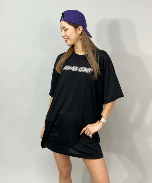 SANTA CRUZ(サンタクルーズ)の「【ムラサキスポーツ別注】SANTACRUZ/サンタクルーズ 水陸両用ビッグシルエットバックプリントTシャツ/ラッシュガード 502221437(Tシャツ/カットソー・レディース・ブラック/ホワイト・L/M)」の7枚目の写真