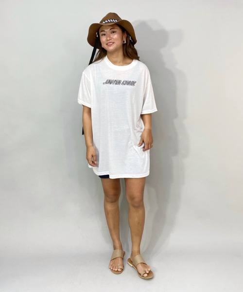 SANTA CRUZ(サンタクルーズ)の「【ムラサキスポーツ別注】SANTACRUZ/サンタクルーズ 水陸両用ビッグシルエットバックプリントTシャツ/ラッシュガード 502221437(Tシャツ/カットソー・レディース・ブラック/ホワイト・L/M)」の13枚目の写真