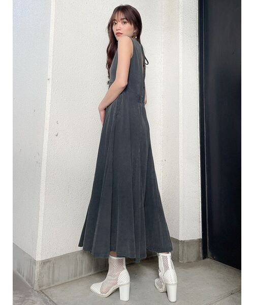 GYDA（ジェイダ）の「BACK OPENピグメントロングワンピース（ワンピース・レディース・チャコールグレー/アイボリー・FREE）」の13枚目の写真