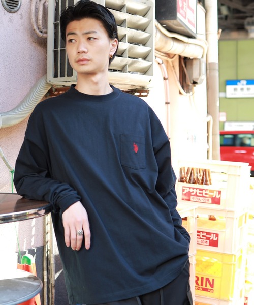 U.S. POLO ASSN.(ユーエスポロアッスン)の「U.S. POLO ASSN. / ユーエスポロアッスン 別注 コラボ オーバーサイズ ロンT(Tシャツ/カットソー・メンズ・ダークグリーン/ライトベージュ/ネイビー/ホワイト/ブラック/ブルー系その他2/ベージュ系その他2/ホワイト系その他2/ブラック系その他2/ベージュ系その他/ブルー系その他/ブラック系その他/ホワイト系その他/グリーン系その他/グリーン系その他2・LARGE/MEDIUM)」の13枚目の写真