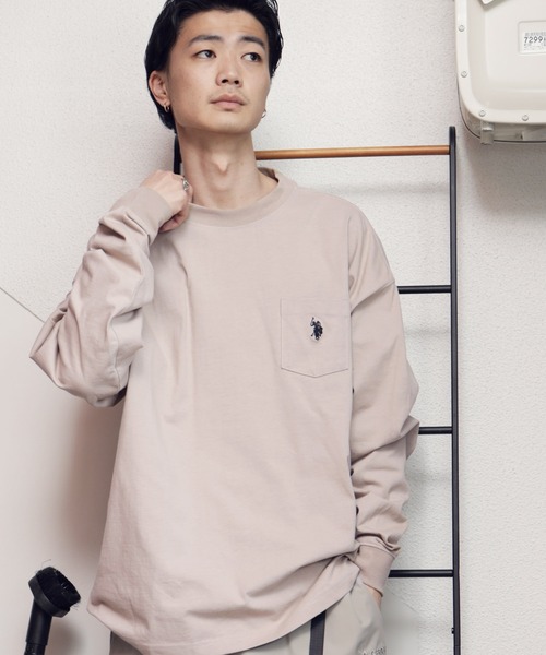 U.S. POLO ASSN.(ユーエスポロアッスン)の「U.S. POLO ASSN. / ユーエスポロアッスン 別注 コラボ オーバーサイズ ロンT(Tシャツ/カットソー・メンズ・ダークグリーン/ライトベージュ/ネイビー/ホワイト/ブラック/ブルー系その他2/ベージュ系その他2/ホワイト系その他2/ブラック系その他2/ベージュ系その他/ブルー系その他/ブラック系その他/ホワイト系その他/グリーン系その他/グリーン系その他2・LARGE/MEDIUM)」の8枚目の写真
