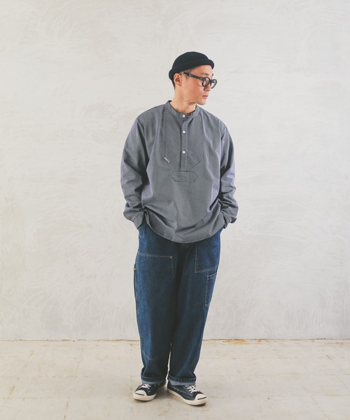 WAIPER.inc(ワイパーインク)の「Fischerhemd Pullover フィッシャーマンシャツ(シャツ/ブラウス・メンズ・ブルー系/ブルー系1・S/M/L/XL)」の4枚目の写真
