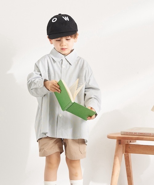 b・ROOM（ビールーム）の「アソートビッグシャツ（シャツ/ブラウス・キッズ・マスタード/モスグリーン/ブラック/ラベンダー・120cm/90cm/100cm/130cm/110cm）」の17枚目の写真