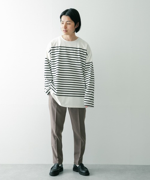 ITEMS URBANRESEARCH(アイテムズ アーバンリサーチ)の「オーバーサイズボーダー バスクカットソー(Tシャツ/カットソー・メンズ・ネイビー/オフホワイト/ブラック・LARGE/MEDIUM)」の22枚目の写真