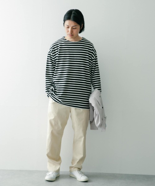 ITEMS URBANRESEARCH(アイテムズ アーバンリサーチ)の「オーバーサイズボーダー バスクカットソー(Tシャツ/カットソー・メンズ・ネイビー/オフホワイト/ブラック・LARGE/MEDIUM)」の19枚目の写真