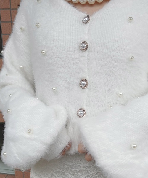Swankiss(スワンキス)の「JF valentine knit(ニット/セーター・レディース・ホワイト/ピンク/ブラック・FREE)」の5枚目の写真