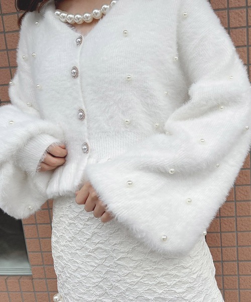 Swankiss(スワンキス)の「JF valentine knit(ニット/セーター・レディース・ホワイト/ピンク/ブラック・FREE)」の9枚目の写真
