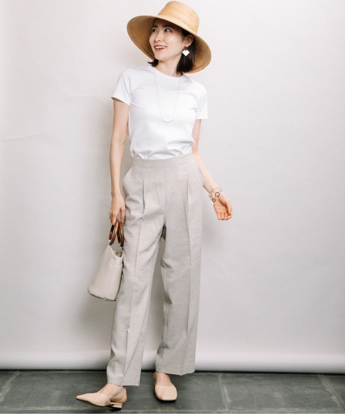 ELVENCE DEUX(エルベンスドゥ)の「リネンライクストレートPT(その他パンツ・レディース・チャコールグレー/グレー・MEDIUM/LARGE)」の4枚目の写真