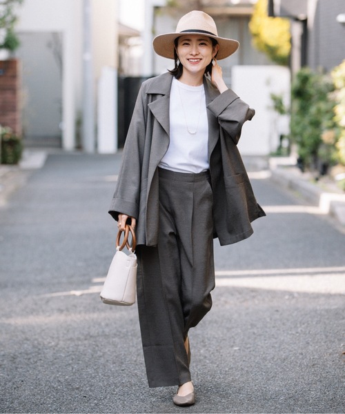 ELVENCE DEUX(エルベンスドゥ)の「リネンライクストレートPT(その他パンツ・レディース・チャコールグレー/グレー・MEDIUM/LARGE)」の3枚目の写真
