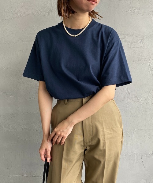 HANES（ヘインズ）の「[HANES/ヘインズ] BEEFY ビーフィー クルーネックパックTシャツ（Tシャツ/カットソー・レディース・ホワイト/ブラック/ダークグリーン/ネイビー/レッド/オリーブ/ヘザーグレー/ダークグレー/ダークパープル・S/M/L/XL/XS）」の7枚目の写真