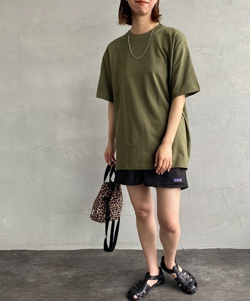 HANES（ヘインズ）の「[HANES/ヘインズ] BEEFY ビーフィー クルーネックパックTシャツ（Tシャツ/カットソー・レディース・ホワイト/ブラック/ダークグリーン/ネイビー/レッド/オリーブ/ヘザーグレー/ダークグレー/ダークパープル・S/M/L/XL/XS）」の6枚目の写真