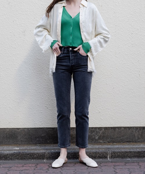 501（ゴーマルイチ）の「BIOTOP別注 Levi's/リーバイス 501 CROP GRAY WORN IN（デニムパンツ・レディース・グレー・24/28/25/26/26/28/23/26/24/26/26inch/27inch/25/28/23/28）」の5枚目の写真