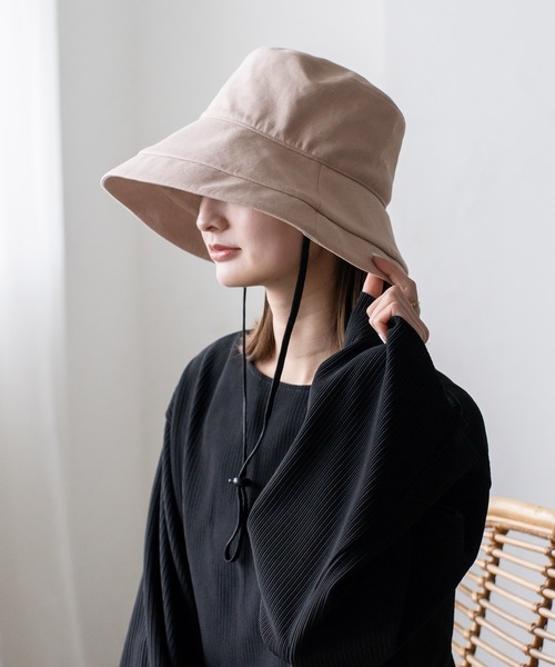 VitaFelice（ヴィータフェリーチェ）の「接触冷感キャペリンハット 深め つば広ハット【完全遮光100％/紫外線遮蔽率99.9%以上/UPF50+/接触冷感】手洗い可能（ハット・レディース・ベージュ系その他/ブラック/アイボリー/ベージュ系その他2/ピンク系その他/グレー系その他/ネイビー・FREE）」の7枚目の写真