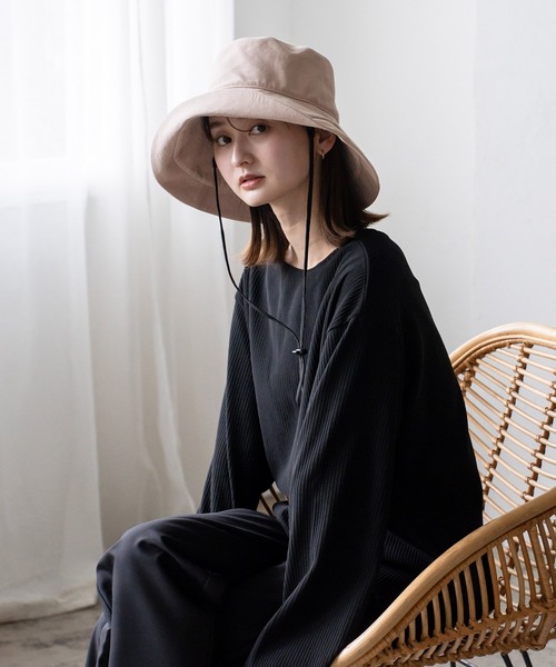 VitaFelice（ヴィータフェリーチェ）の「接触冷感キャペリンハット 深め つば広ハット【完全遮光100％/紫外線遮蔽率99.9%以上/UPF50+/接触冷感】手洗い可能（ハット・レディース・ベージュ系その他/ブラック/アイボリー/ベージュ系その他2/ピンク系その他/グレー系その他/ネイビー・FREE）」の9枚目の写真