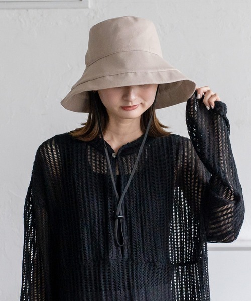 VitaFelice（ヴィータフェリーチェ）の「接触冷感キャペリンハット 深め つば広ハット【完全遮光100％/紫外線遮蔽率99.9%以上/UPF50+/接触冷感】手洗い可能（ハット・レディース・ベージュ系その他/ブラック/アイボリー/ベージュ系その他2/ピンク系その他/グレー系その他/ネイビー・FREE）」の10枚目の写真