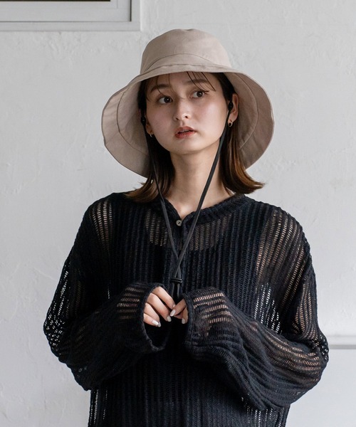 VitaFelice（ヴィータフェリーチェ）の「接触冷感キャペリンハット 深め つば広ハット【完全遮光100％/紫外線遮蔽率99.9%以上/UPF50+/接触冷感】手洗い可能（ハット・レディース・ベージュ系その他/ブラック/アイボリー/ベージュ系その他2/ピンク系その他/グレー系その他/ネイビー・FREE）」の11枚目の写真