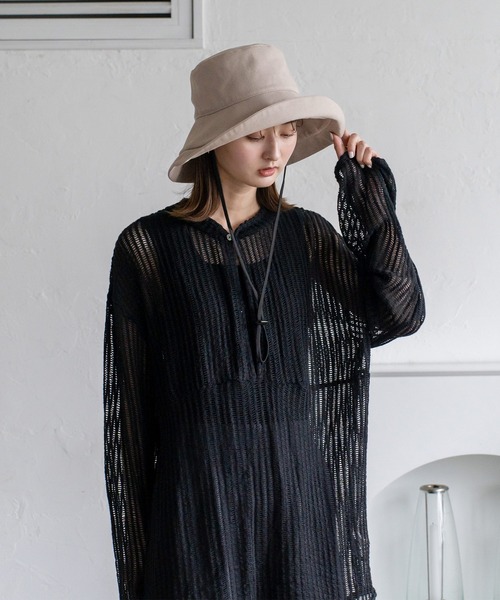 VitaFelice（ヴィータフェリーチェ）の「接触冷感キャペリンハット 深め つば広ハット【完全遮光100％/紫外線遮蔽率99.9%以上/UPF50+/接触冷感】手洗い可能（ハット・レディース・ベージュ系その他/ブラック/アイボリー/ベージュ系その他2/ピンク系その他/グレー系その他/ネイビー・FREE）」の14枚目の写真