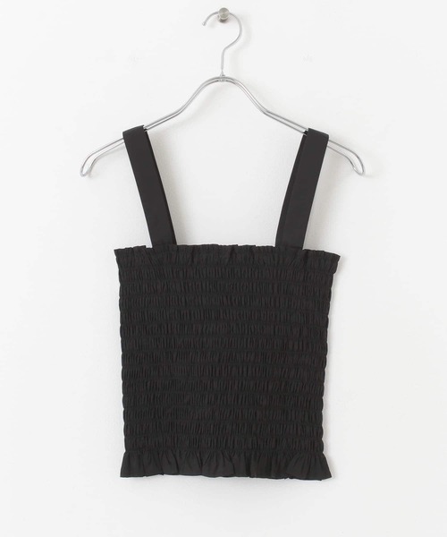 HEYUMM（ヘユム）の「シャーリングフリルトップ（キャミソール・レディース・ライトブルー/ブラック/ミント・ONE）」の2枚目の写真