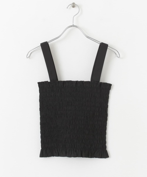 HEYUMM（ヘユム）の「シャーリングフリルトップ（キャミソール・レディース・ライトブルー/ブラック/ミント・ONE）」の6枚目の写真
