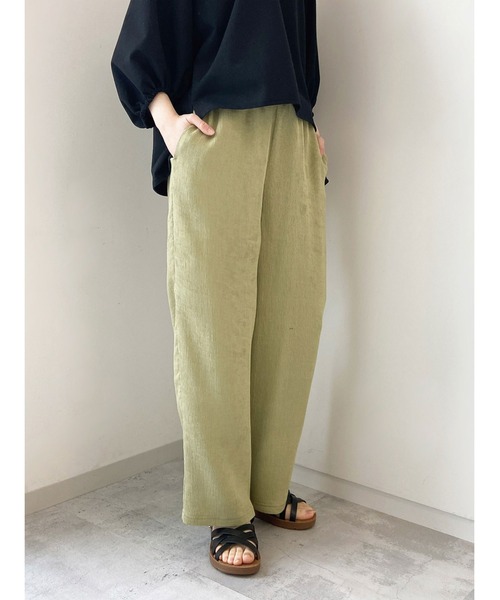 Samansa Mos2 blue（サマンサモスモスブルー）の「リネン混プリーツパンツ（その他パンツ・レディース・グレー/グリーン/キナリ・ﾌﾘ-）」の3枚目の写真