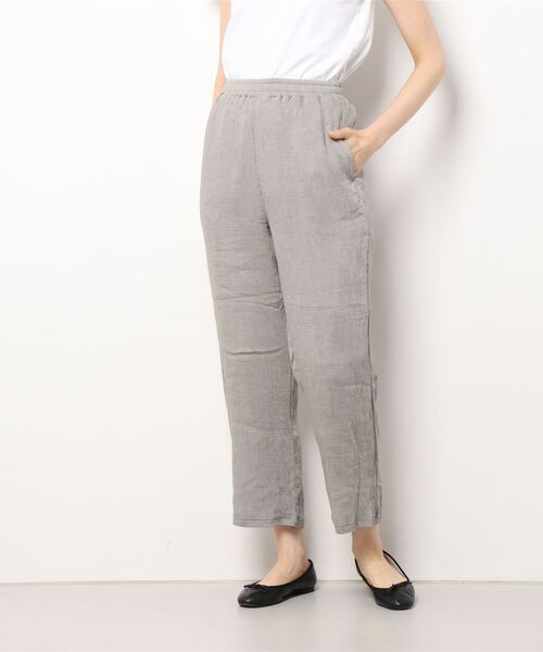 Samansa Mos2 blue（サマンサモスモスブルー）の「リネン混プリーツパンツ（その他パンツ・レディース・グレー/グリーン/キナリ・ﾌﾘ-）」の6枚目の写真