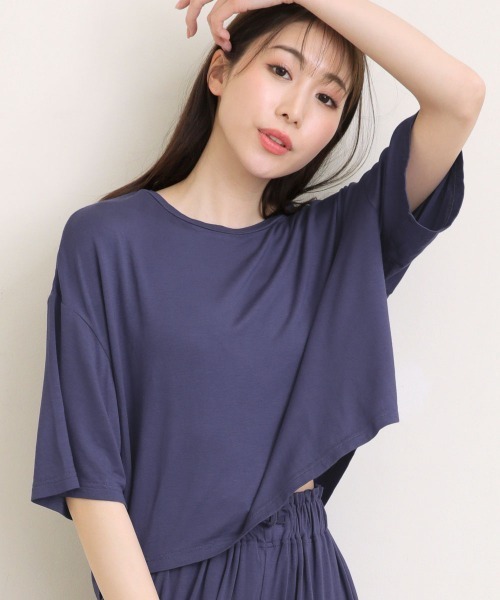 大人シンプルハイウエストショートパンツ上下セット