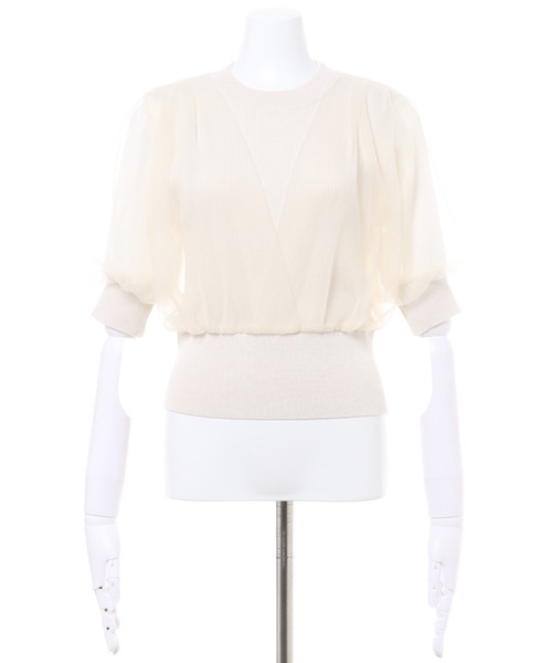 INGNI（イング）の「シアーニット（Tシャツ/カットソー・レディース・アイボリー/ブラック/ピンクベージュ/グレー系その他・M）」の12枚目の写真