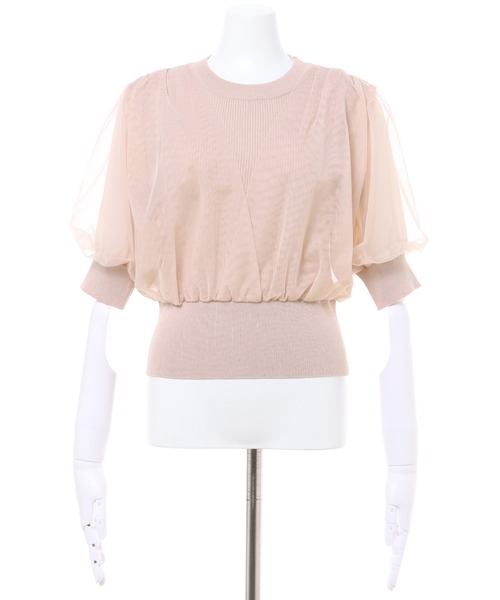 INGNI（イング）の「シアーニット（Tシャツ/カットソー・レディース・アイボリー/ブラック/ピンクベージュ/グレー系その他・M）」の5枚目の写真