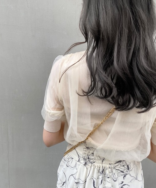 INGNI（イング）の「シアーニット（Tシャツ/カットソー・レディース・アイボリー/ブラック/ピンクベージュ/グレー系その他・M）」の22枚目の写真