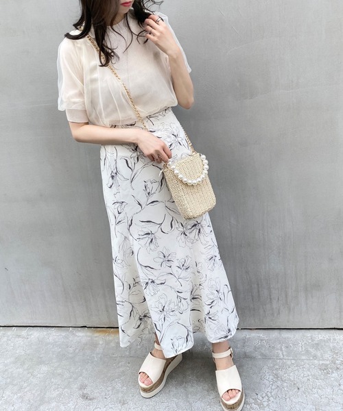 INGNI（イング）の「シアーニット（Tシャツ/カットソー・レディース・アイボリー/ブラック/ピンクベージュ/グレー系その他・M）」の8枚目の写真